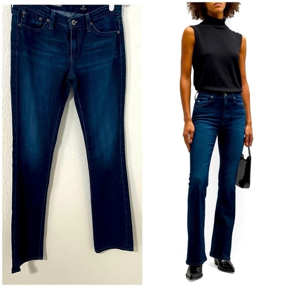 AG Adriano Goldschmied The Ballad Slim Boot Dark Wash Jeans Size 27R Made USA - Picture 1 of 8